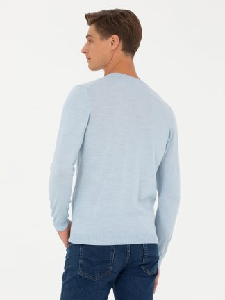 پلیور مردانه آبی روشن کاشارل