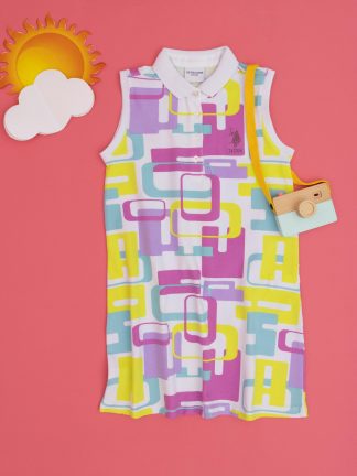 پیراهن دخترانه سفید یو اس پولو