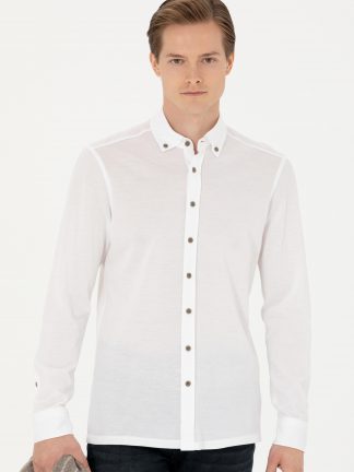 پیراهن مردانه سفید کاشارل