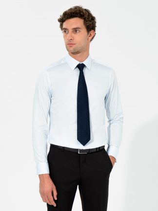 پیراهن رسمی مردانه آبی روشن کاشارل