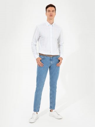 پیراهن مردانه آبی روشن کاشارل