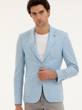 کت مردانه آبی روشن کاشارل