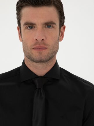 پیراهن رسمی مردانه مشکی کاشارل