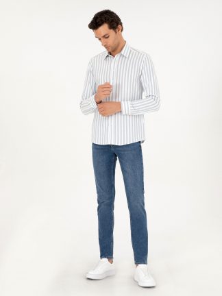 پیراهن مردانه آبی کاشارل