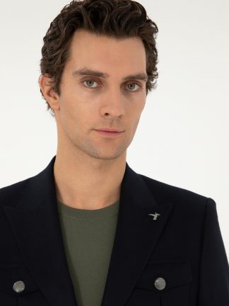 کت مردانه سرمه ای تیره کاشارل