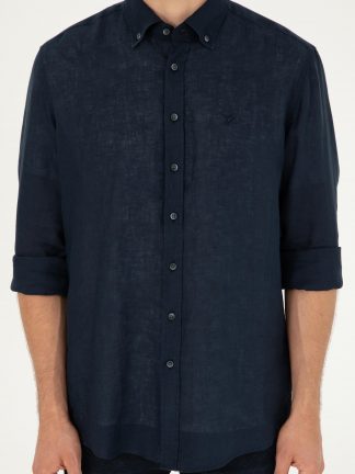 پیراهن مردانه سرمه ای کاشارل