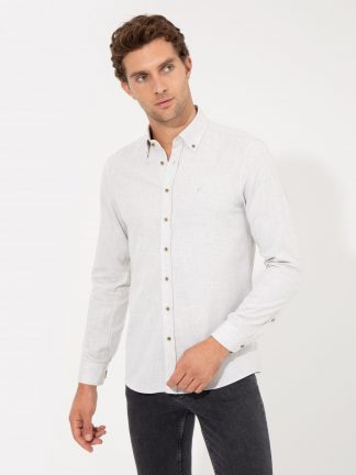 پیراهن مردانه طوسی کاشارل