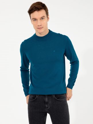 پلیور مردانه آبی نفتی کاشارل