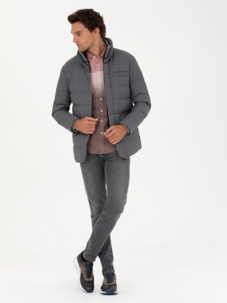 کاپشن مردانه خاکستری کاشارل