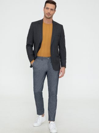 کت مردانه خاکستری تیره کاشارل