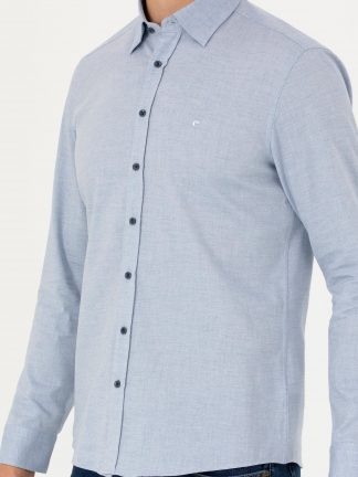 پیراهن مردانه آبی روشن کاشارل