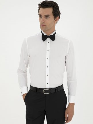 پیراهن رسمی مردانه سفید کاشارل