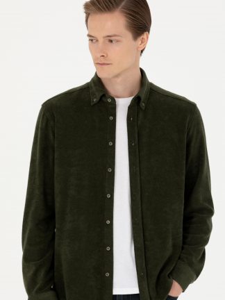 پیراهن مردانه خاکی روشن کاشارل