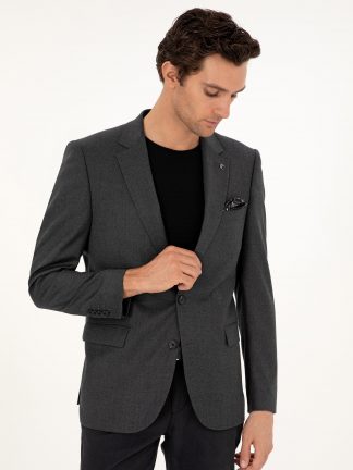 کت مردانه خاکستری تیره کاشارل