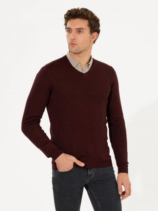 پلیور مردانه زرشکی کاشارل