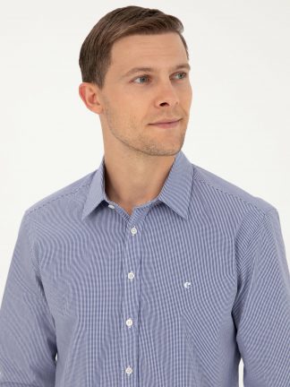 پیراهن مردانه سرمه ای کاشارل