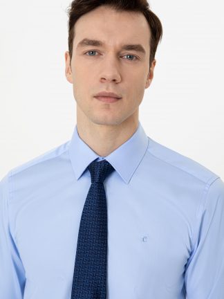 پیراهن رسمی مردانه آبی کاشارل