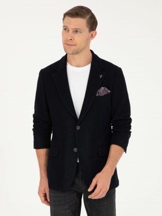 کت مردانه سرمه ای تیره کاشارل