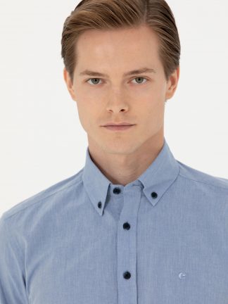 پیراهن مردانه نیلی کاشارل