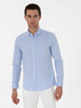 پیراهن مردانه آبی کاشارل