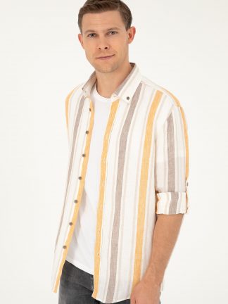 پیراهن مردانه نارنجی کاشارل