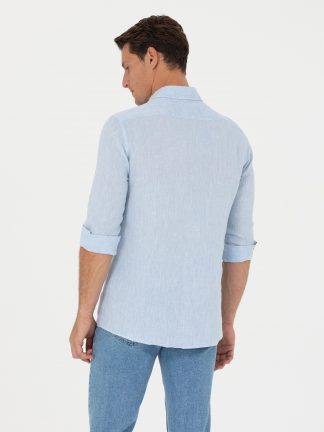پیراهن مردانه آبی روشن کاشارل
