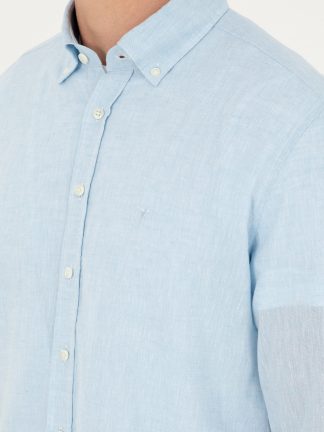 پیراهن مردانه آبی روشن کاشارل