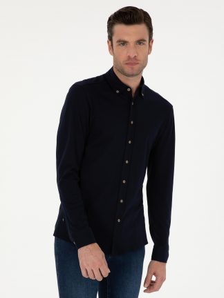 پیراهن مردانه سرمه ای کاشارل