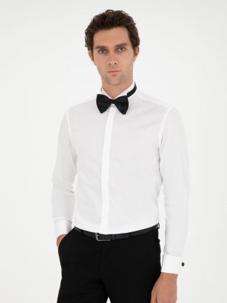 پیراهن رسمی مردانه سفید کاشارل