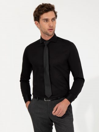 پیراهن رسمی مردانه مشکی کاشارل