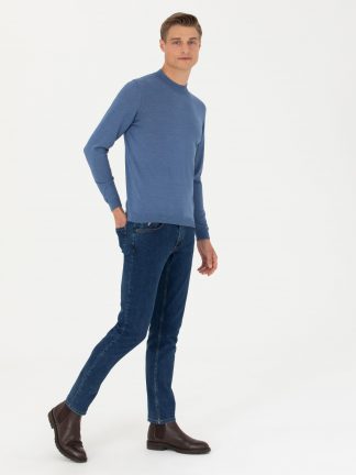 پلیور مردانه آبی تیره کاشارل