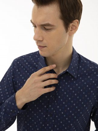 پیراهن مردانه سرمه ای کاشارل