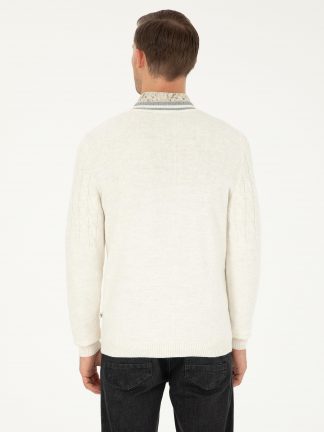 پلیور مردانه سفید کاشارل