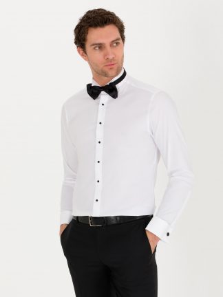 پیراهن رسمی مردانه سفید کاشارل