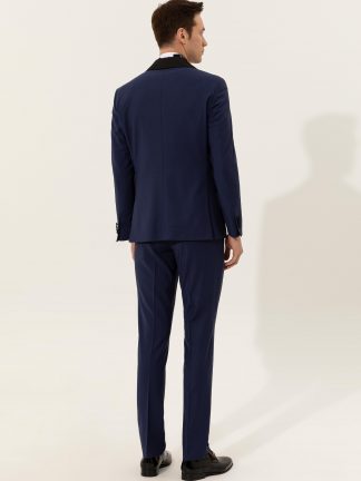 کت و شلوار مردانه آبی لاجوردی روشن کاشارل