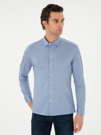 پیراهن مردانه آبی کاشارل