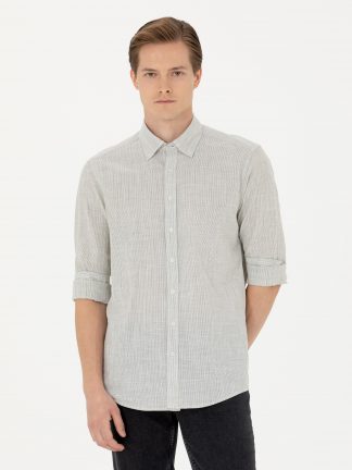 پیراهن مردانه خاکی روشن کاشارل