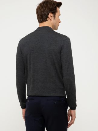 پلیور مردانه خاکستری تیره کاشارل