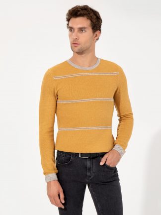 پلیور مردانه زرد کاشارل