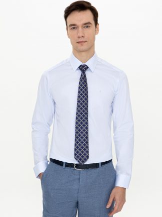 پیراهن رسمی مردانه آبی روشن کاشارل