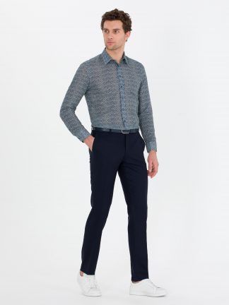 پیراهن مردانه آبی نفتی کاشارل