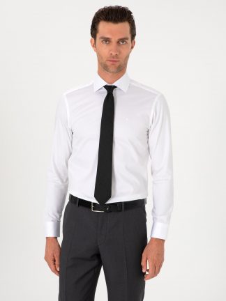 پیراهن رسمی مردانه سفید کاشارل