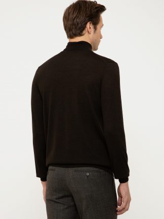 پلیور مردانه قهوه ای تیره کاشارل