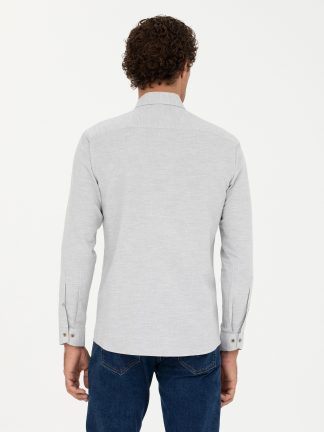 پیراهن مردانه طوسی کاشارل