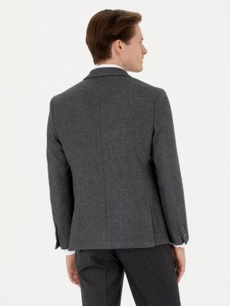 کت مردانه خاکستری تیره کاشارل