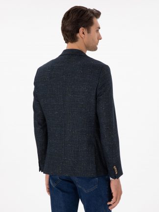 کت مردانه آبی نفتی کاشارل