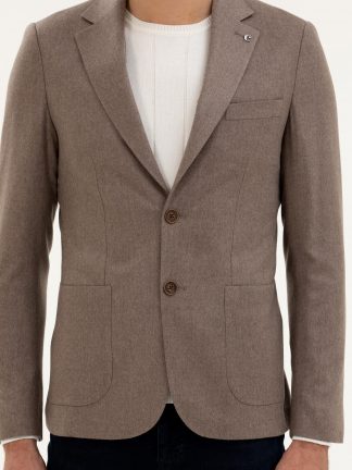 کت مردانه قهوه ای روشن کاشارل