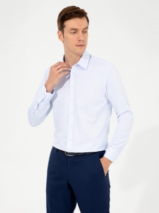 پیراهن رسمی مردانه آبی کاشارل