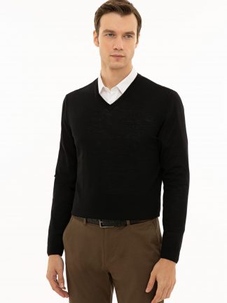 پلیور مردانه مشکی کاشارل