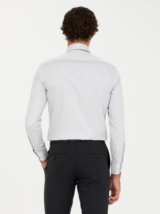 پیراهن رسمی مردانه خاکستری روشن کاشارل